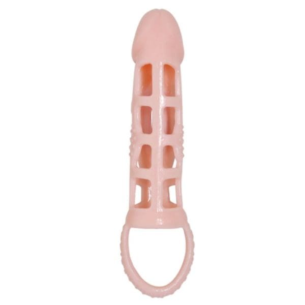 BAILE - PENIS EXTENDER COVER WITH VIBRATION AND NATURAL STRAP 13.5 CM 6